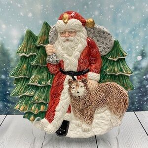 VTG Omnibus OCI Fitz and Floyd 1991 Santa Wilderness Candy Dish Serving Tray